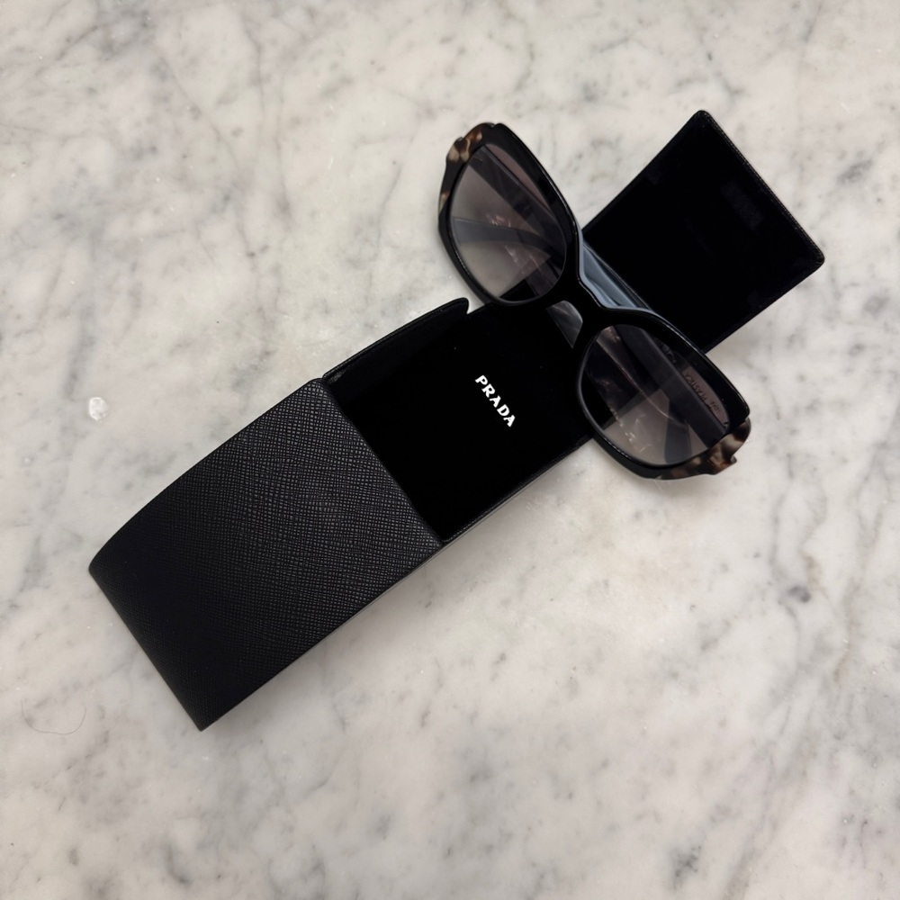 NIB Prada PR 16US Heritage Sunglasses Black Azure Spotted Brown Grey Gradient